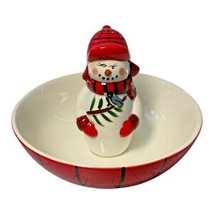 Pfaltzgraff "Camp Jingles" Snowman Serving Dish Holiday 2009 Festive Tableware